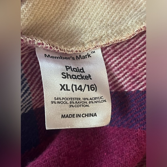 Members mark Pink plaid shacket - Picture 4 of 4